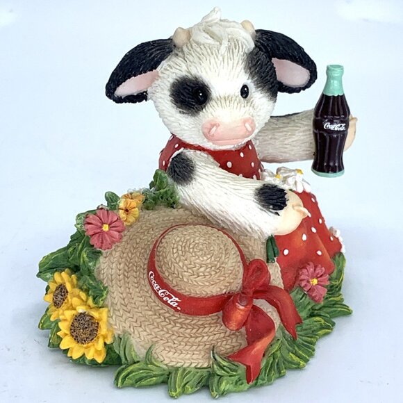 Mary's Moo Moos Coca-Cola “I Cudn't Be Happier” Enesco Cow Figurine 826979 Vtg - Picture 6 of 12